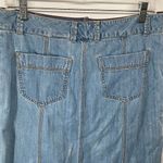 Eddie Bauer  denim midi skirt front button 100% cotton EUC 8 jean jeans a-line Photo 5