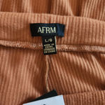 NWT AFRM Womens Large Caramel Ribbed Wide Leg Knit Casual Pant Elastic Waist Photo 8