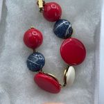 Vintage red white blue button style link bracelet. Photo 1