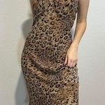 Chinese Laundry Stunning 90s vintage animal print halter midi dress! Photo 0