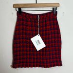 IRO NWT - Quisera Frayed Hem Metallic Houndstooth Mini Tweed Skirt Photo 4