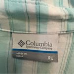 Columbia Teal and White Striped Shirt Photo 1