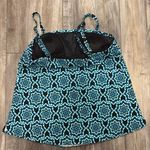 A Shore Fit kaleidoscope tankini top blue and black size 12 Photo 2