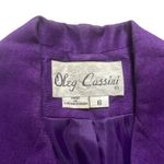 Vintage Oleg Cassini Linen Blend Soort Coat Purple Size 6 Photo 3