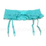 Victoria's Secret Victoria’s Secret Turquoise Lace Garter Belt with Adjustable Straps Photo 3