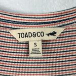 Toad & Co Stripe Scoop Neck Cap Sleeve Top Orange Blue White Size Small Photo 1