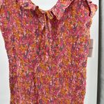 Japna  L floral ruffle fitted scrunched dress spring summer cruise vacation new Photo 2