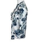 Universal Standard x Erdem Kalina Top Women’s Size XS Blue Floral Ruffle Button Photo 5