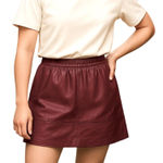 Forever 21 Dark Red Pleather Mini Skirt Grunge Retro Faux Leather Size Small Photo 0