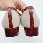 Salvatore Ferragamo  Tan‎ Beige & Brown Croc Cap Toe Flats 8.5 AAAA (Narrow) Photo 6