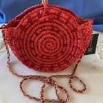 NWT Chic Red Woven Crossbody Bag Photo 0