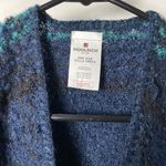 Woolrich | Plaid Boucle Shawl Poncho in Navy/Green One Size Photo 2