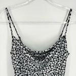 Bebe Floral Daisy Printed Satin Cowl Neck Midi Dress Black White Medium Dainty Photo 10