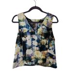Robert Rodriguez  Sleeveless Abstract Floral Textured Blouse Zip Back Size M Photo 1