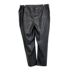 Chico's Faux Leather Ponte Slim Pants Size 16 S Classic Fit Black Coated Slimming Photo 5