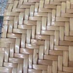 Vintage Woven Purse Bag Amber Lucite and Gold Tone Made in British Hong Kong Photo 10