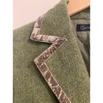VTG Context Long Sleeve Tweed Velvet Notched Lapel Blazer Moss Green Women's Sz8 Size 8 Photo 6
