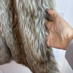 Rachel Zoe Brown tones Shaggy Boho Preppy Warm Lined Faux Fur Vest size Medium Photo 6