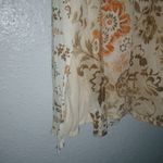 Assoluto M Boho All Over Floral Patchwork Long Sleeved Lined Top Orange Tan Size M Photo 2