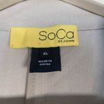 St John Soca Khaki Beige Blazer Stretch Nautical Button Vintage‎ Neutral Size XL Photo 4
