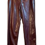Joie NWT  Burgundy Faux Leather Pant - Size 6 Photo 2