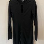 Aritzia  Wilfred Free Black Keyhole V-Neck Long Sleeve Mini Dress Photo 0