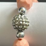 Women’s vintage pink/silver chunky beaded bracelet‎ one size stretches Pink Photo 3