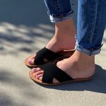 Black Criss Cross Strap Sandals Size 6.5 Photo 1