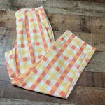 Free People  Women's 100% Cotton She's All That Plaid Crop High Waist Pants Sz 8 Photo 1