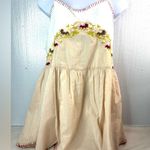 Chasing Unicorns L Cotton Babydoll Boho Embroidered Peach Top White Size L Photo 0