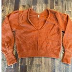 Free People reverie V neck sweater in burnt orange size xs Photo 1