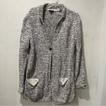 J Jill Sweater Womens Medium Gray Multi Chunky Confetti Knit Cardigan Casual Photo 1