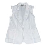 Yoana Baraschi White Fast Track Mesh Sleeveless Vest Blazer size Medium Photo 2