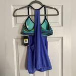 Nike NWT  Texture Stripe Layered Tankini Top, Small Photo 3