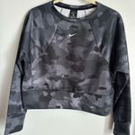 Nike Gray and Black Boxy Crop Sweatshirt Photo 0