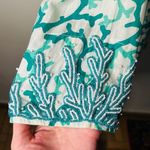 Barbara Gerwit White and Teal Beaded Cover Up Tunic Green Size M Photo 5