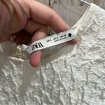 ZARA  Textured Cropped Balloon sleeve White Blouse Oversized Photo 2