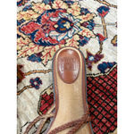 Frye Braided Leather Thong Sandals Brown Studded Footbed Boho Western Women’s Photo 2