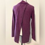 Wonderly  womens size medium waffle knit casual top open back long sleeve purple Photo 1
