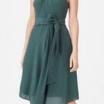 Club Monaco  bizbee emerald green belted tie dress Photo 0