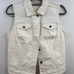 Boston Proper  Proper denim vest in pure white size S Small NWT Photo 0