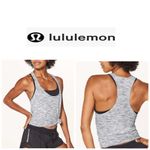 Lululemon  Cool Racerback Tank Top White And Charcoal Tiger Space Dye Light Luon Photo 1