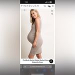 Pinkblush NWT Mocha Ribbed Ruched Sleeveless Maternity Dress Photo 4