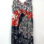 Anthropologie Maeve Isa Mixed Media Pleated Lace Red White & Blue Midi Dress Photo 6