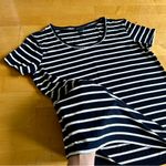 Tommy Hilfiger  Striped Scoop Embellished Neck T-Shirt, Navy, White, Size L Photo 3
