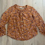 J.Jill  Women’s Brown Paisley Button Down Blouse Sz Small Photo 0