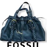 Fossil Vintage Y2K  Black Leather Satchel Grunge Steampunk Whimsigoth Photo 9