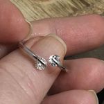 Sterling Silver Double Round Clear CZ Ring Size 8 Photo 2