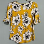 π¦ Ann Taylor Floral Crewneck Blouse XS Yellow Photo 0