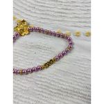 Flower Pearl Beaded Necklace, Floral Pendant, Purple Lavender Beads, Statement Photo 5